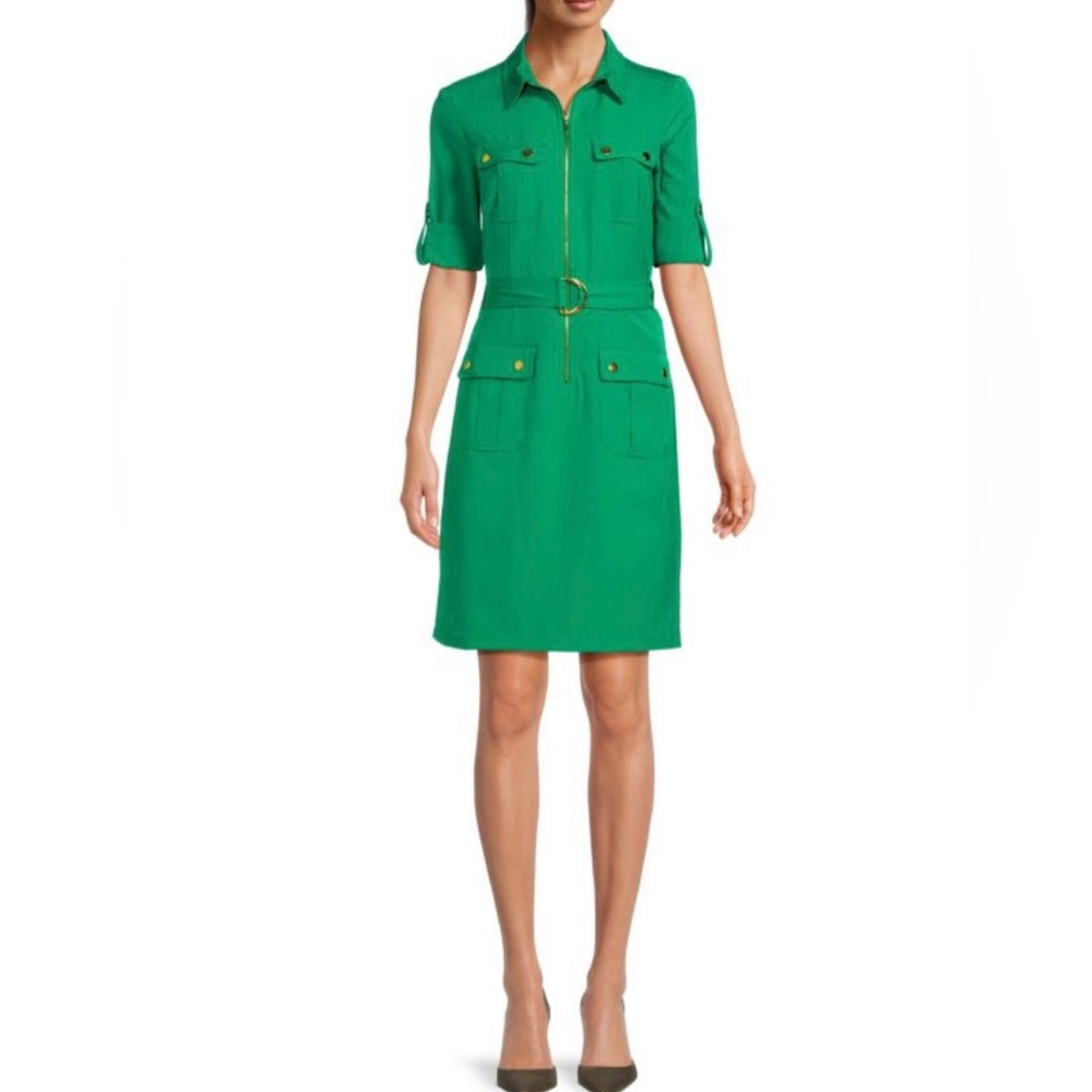 Sharagano Green Belt Dress